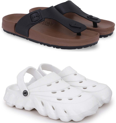 Pampy Angel Men Slippers(Brown, White , 6)