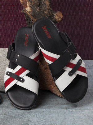 Roadster Men Flip Flops(Black, Red , 10)