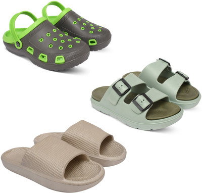 Acorn Men Slides(Green, Olive, Beige , 10)