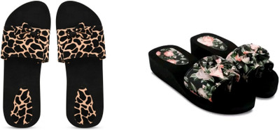 BOOMBEAUTY Women Flip Flops(Multicolor , 7)