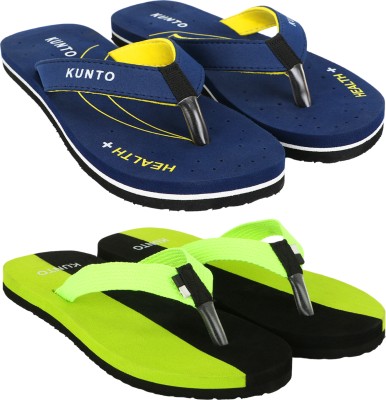 KUNTO Women Flip Flops(Multicolor , 6)