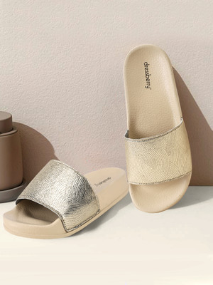 Dressberry Women Slides(Beige , 6)