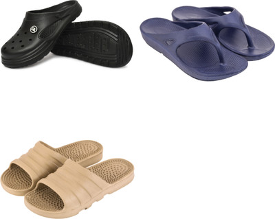 Feel alive Men Slippers(Multicolor , 7)