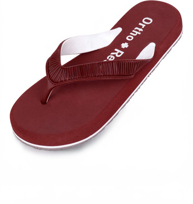 Ortho + Rest Women Women Orthopedic Doctor Soft Slipper | Pregnancy Non-Slip | Diabetic | Daily Use Flip Flops(Maroon , 4)