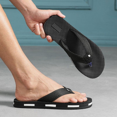 Vokline Men Slippers(Black , 10)