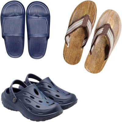 BLIBBERS Men Slippers(Navy, Brown, Navy , 7)