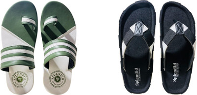 Splendid Enterprises Men Slippers(Black, Green, White , 10)