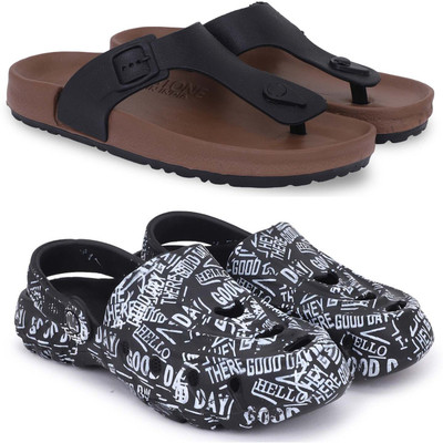 Pampy Angel Men Slippers(Brown, Black , 6)
