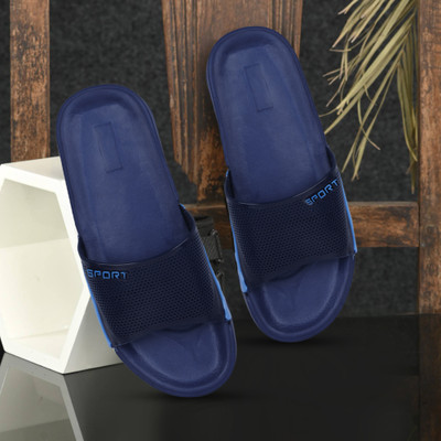 Mochites Men Slides(Blue, Navy , 8)