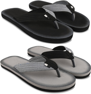 EVOK Men Mens Comfortable Trending And Stylish Multicolor Embozing Flipflop (Pack Of 2) Slippers(Multicolor , 10)