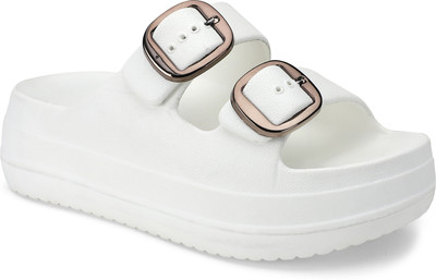 AROSY Women Slides(White , 6)