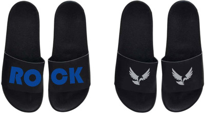 nvisan Men Slides(Grey, Blue , 6)