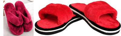 rexizone Women Flip Flops(Red, Maroon , 5)