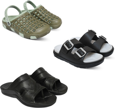 Acorn Men Slides(Olive, Grey, Black , 6)