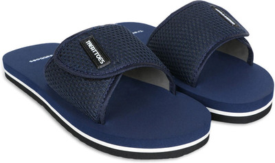 TREATTOES Men Soft Ortho Care Diabetic Orthopaedic Comfort Dr Slippers, Sliders and Flipflops Slides(Navy, Blue , 10)