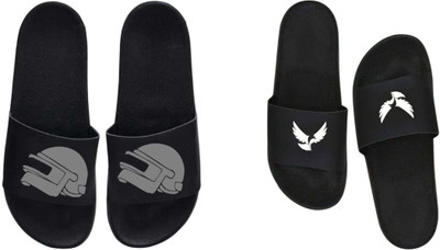 nvisan Men Slides(White, Grey, Black , 9)