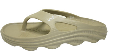 Doubleu Men Men Riva Thong Khaki Flip Flops(Grey , 11)