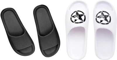 Sirex Men Slides(Black, Off White , 10)