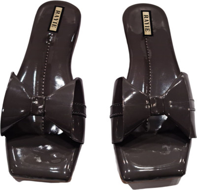 rayie collection Women Slides(Grey , 8)