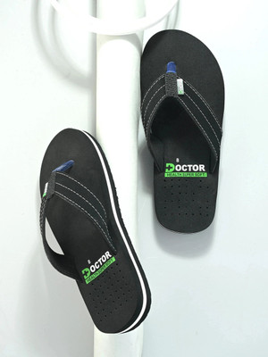 Footup Men Newly launch Premium Soft Comfortable Orthopaedic Diabetic Lightweight Antiskid Slippers(Black , 6)