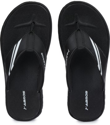 Abros Men Flip Flops(Black , 6)