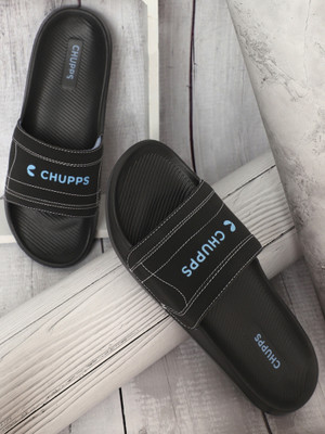 Chupps Men Tone Black Slides Slippers Soft FootbedLightweight Flip Flops For Slides(Black , 7)