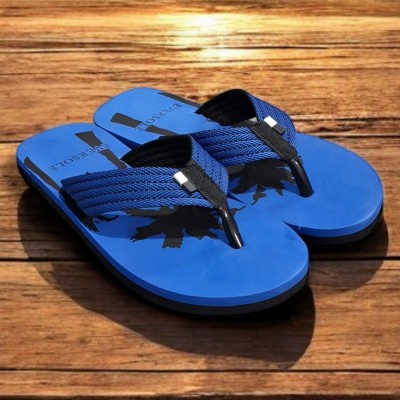 EVERSOLE Men Flip Flops(Blue , 7)