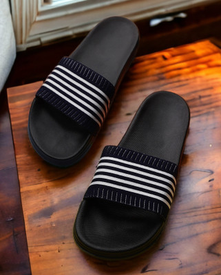 KAPYANSH Women Women Classic, Lightweight, Ultra cushion, Trendy Flipflops, Slipper, Slides Slides(Black , 8)