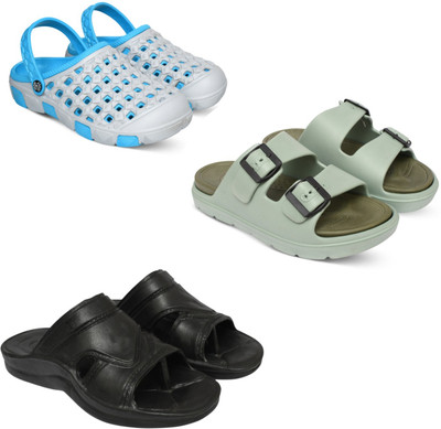 Acorn Men Slides(Blue, Olive, Black, White , 9)