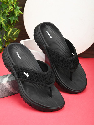 Onsole Men Flip Flops(Black , 9)