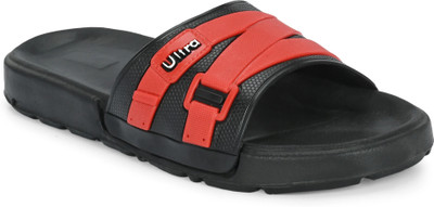 Shoe Island Men Slides(Black, Red , 8)