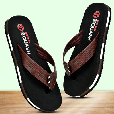 Squash Men Flip Flops(Brown , 10)