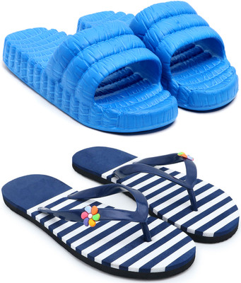 Tellinn Women Flip Flops(Blue , 8)