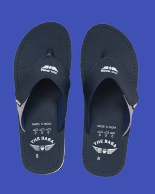 THE BABA Men Flip Flops(Black , 10)