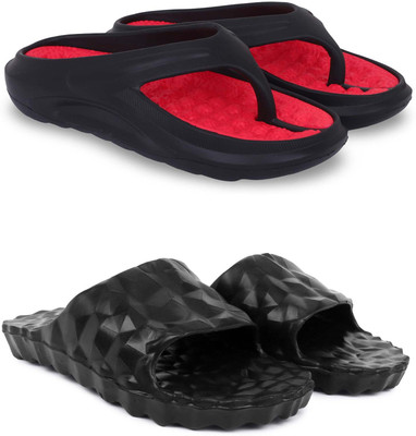 KAPYANSH Men Slippers(Red, Black , 8)