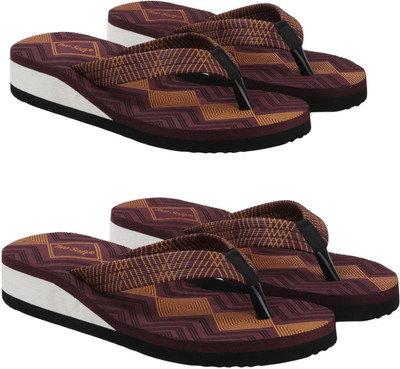 TWO SOFT Women Slippers(Brown, Brown , 7)