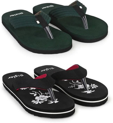BIZLER Men Ortho Comfort Slippers | Anti-Slip, Lightweight & Durable Flip Flops(Black , 9)