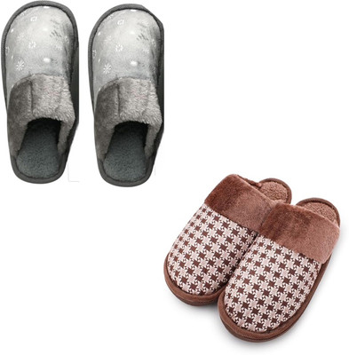 Mahi Enterprises Men Flip Flops(Grey, Brown , 10)
