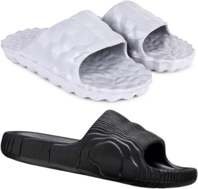 KAPYANSH Men Slides(Grey, Black , 8)