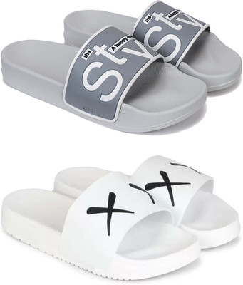 DRACKFOOT Men Slides(White , 10)