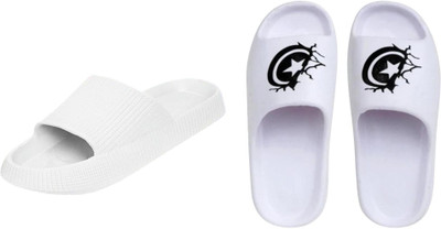 Sirex Men Slides(White, White, Black , 10)