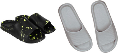 Sirex Men Slides(Grey, Black , 7)