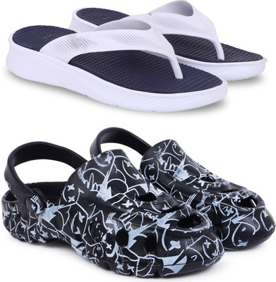 Pampy Angel Men Slippers(Blue, Black , 7)