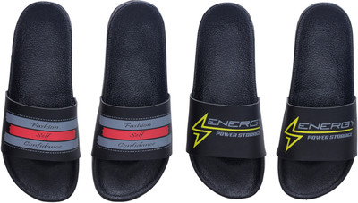 Digimahadev Men Slides(Black, Pink, Grey , 7)