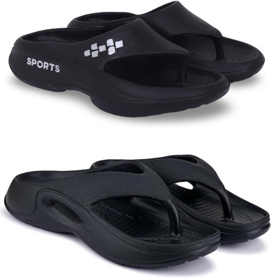 Kapani Fashion Men Slippers(Black, Black , 10)