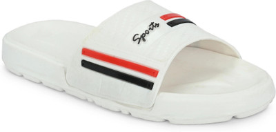 Shoe Island Men Slides(White, Off White , 3)
