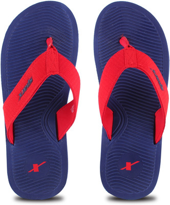 Sparx Men Flip Flops(Red, Navy , 8)