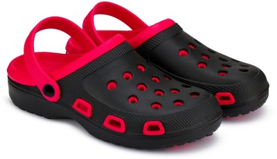 Earton Men Clogs(Black, Red , 7)