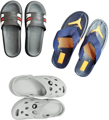 BLIBBERS Men Slippers(Black, Blue, Off White , 9)