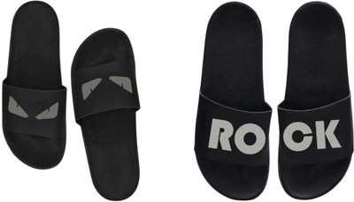 nvisan Men Slides(Grey, Black , 6)